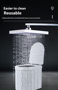 Inodoro Plegable Portátil para Acampar, para Adultos, con Tapa, para Senderismo, Viajes por Carretera, Resistente - Product Image 2