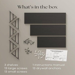 <b>Wall</b> <b>Mounted</b> <b>Shelf</b> Solid Wood 3 Tier Rectangle Multipurpose Living Room TV Decorative Storage Organizer Easy Cleaning - Product Image 1