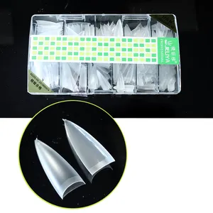 Supplier acrylic full cover private label nail tips non c curve with box