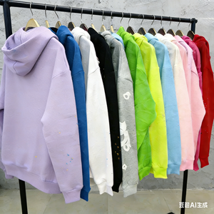 Felpa Invernale Oversize Stile Star High <span class=keywords><strong>Street</strong></span> 420g da <span class=keywords><strong>Uomo</strong></span> con Grafica 3D a Ragnatela e Lettere - Product Image 1