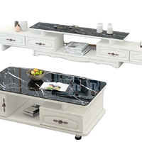 Table basse de salon avec panneau décoratif pour petites maisons, luxe moderne, nouveau mobilier 2025, acier inoxydable, marbre