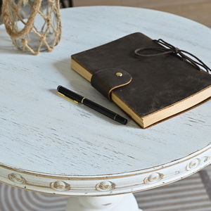 Table basse de style français unique pour salon, en bois massif blanc rustique, sculptée, durable, facile à assembler - Product Image 6