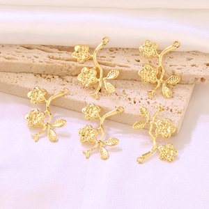 30 pièces en acier inoxydable vigne feuillue breloques fleur feuille pendentif boucles d'oreilles <span class=keywords><strong>flocon</strong></span> résultats bijoux à bricoler soi-même fabrication collier accessoires - Product Image 1