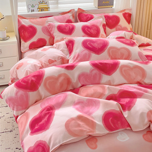 Bộ Đồ Giường Đặt Ga Trải Giường <span class=keywords><strong>3D</strong></span> <span class=keywords><strong>Polyester</strong></span> Chải Vải 4Pcs Nữ Hoàng Kích Thước Bộ Đồ Giường Chăn Bìa <span class=keywords><strong>Set</strong></span> Với Gối Trường Hợp - Product Image 1