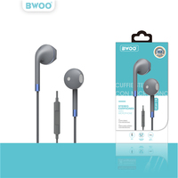 Fone de ouvido bwoo de cancelamento de ruído, high end hd, barato, logotipo personalizado, android 3.5mm jack de fio, fone de ouvido