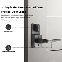 Système de serrure de porte séparée pour hôtel, déverrouillage par carte, système électronique de sécurité pour porte en bois intelligente, serrure d'hôtel intelligente noire avec clé