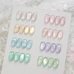 AILANUO – Série de vernis à ongles gel effet œil de chat 8 couleurs en verre coloré, agent de polissage, OEM/ODM, fournitures de manucure Hema TPO - Product Image 1