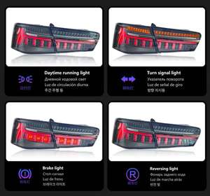 Nouveau feu arrière LED 12V MINGLIDA pour Audi A6 2012-2015 avec clignotant séquentiel intégré, kit de modernisation - Product Image 3