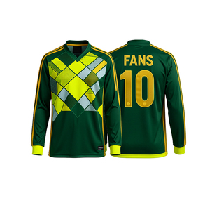 Maillot de football rétro unique à manches longues, style années 80-90, impression personnalisée, vêtements de football, approvisionnement en gros - Product Image 3