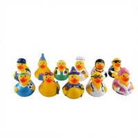 Jouets de bain personnalisés en forme de canard en caoutchouc PVC imprimés en masse incorporant des motifs