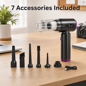 OEM 20kPa Brushless Cordless Handheld ABS Vacuum Air <b>Duster</b> 4-in-1 Rechargeable 0.12L <b>Cleaner</b> for Car Home Office Computer - Product Image 5