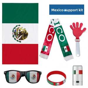 Set de Accesorios Personalizados para Fanáticos de la Copa Mundial de Fútbol México 2026: Bufandas, Gafas, Pulseras, Pintura Facial, Bandera de Estados Unidos, PVC para Niños - Product Image 1