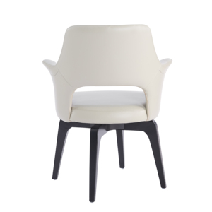 Set di Sedie da Pranzo Moderne di Lusso in Pelle con Braccioli, Stile Minimalista con Gambe in Metallo per Ristoranti o Appartamenti - Product Image 6