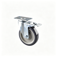 Roulettes robustes non marquantes de 5 pouces en PU pivotantes avec frein latéral, haute capacité de charge pour systèmes de chariots de stockage industriels