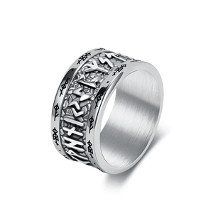 Fabricante de Joyería de Acero Inoxidable 316L, Joyería Nórdica al por Mayor, Anillo Vikingo con Runas <span class=keywords><strong>para</strong></span> Hombre - Product Image 3