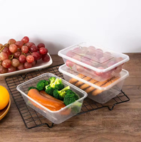 Groothandel Wegwerp Transparante Vierkante PP Plastic Voedselcontainer Hittebestendig Afhaal Fruit Bezorging Lunchbox met Deksel