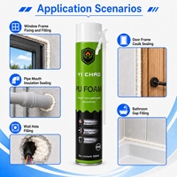 CHUANG MEI SHI A32 500ml Mousse adhésive polyuréthane monocomposant sans formaldéhyde pour l'étanchéité et le remplissage des cadres de portes et fenêtres