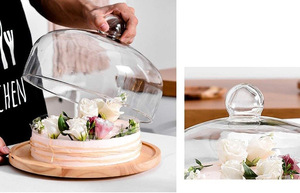 12in Keo Gỗ bánh đứng Acrylic Nắp 2-in-1 món tráng miệng Bảng hiển thị thiết lập cho charcuterie Hội Đồng Quản Trị Lớn bánh công cụ - Product Image 2