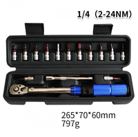 Jeu de clés dynamométriques préréglées 1/4, outil de couple pour vélo 2-24nm, 15 pièces
