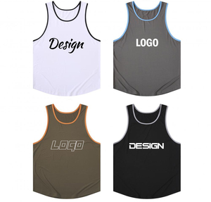 Débardeur de musculation OEM pour homme, en polyester côtelé tricoté, à compression, pour la gym et le fitness - Product Image 3