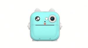 Appareil photo instantané pour enfants avec dessins animés, 16 rouleaux de papier pour étiquettes, carte de stockage TF 32 Go, cadeaux d'anniversaire, mini imprimante - Product Image 3