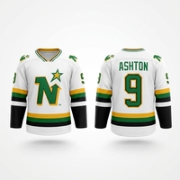 Nueva Llegada: Camisetas de Hockey Personalizadas con Bordado de Equipo y Número y Nombre Personalizados