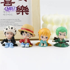 Vente en gros de figurines de pirates de One Piece en version Q de 4 cm pour enfants, <span class=keywords><strong>Luffy</strong></span>, Zoro, Sanji, Nami, Law, Chopper, Ace, <span class=keywords><strong>Shanks</strong></span>, jouets de dessin animé - Product Image 5