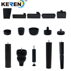 Patas de repuesto modernas M8 para muebles, patas de sofá de plástico con logotipo personalizado, color negro, 5,9 pulgadas, a la venta - Product Image 4