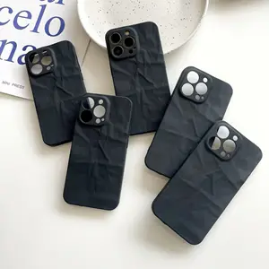 Ins style Einfache schwarze Falten für iPhone 15pro/max für iPhone 13 Handy hülle für iPhone 11 Nische 12 Anti-Drop-Flut