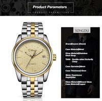 Montre mécanique automatique pour hommes, avec fenêtre de date, bracelet en acier inoxydable bicolore