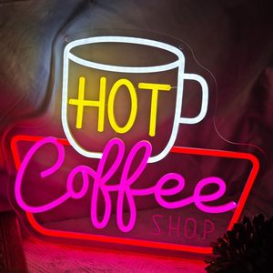 Hot Coffee Letreros Neon LED dimmable USB powered ambient <b>light</b> store <b>window</b> decoration <b>light</b> street indicator <b>light</b> Customized - Product Image 6