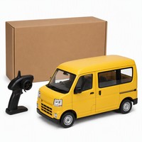 Mini voiture RC RWD Van jouet 2,4 GHz télécommandée, voiture de drift jaune ABS+Métal LED, véhicule à l'échelle 1:10 pour hobby