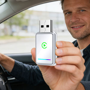 อะแดปเตอร์ไวร์เลส Carplay Android Auto สีขาว 2 in 1 แบบ USB - Product Image 1