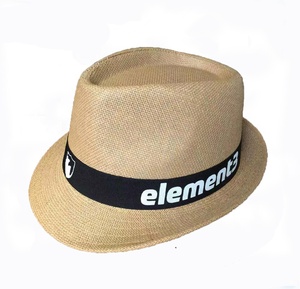 Tùy chỉnh in ấn giấy rơm Fedora <span class=keywords><strong>Hat</strong></span> rộng vành Ribbon thêu in tùy chỉnh mũ rơm với logo - Product Image 4
