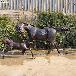Estatua de Caballo de Bronce, Escultura de Cría y Potro a Tamaño Real, Caballos Galopantes de Bronce Fundido, Decoración de Jardín para Exteriores, Arte Hecho a Mano - Product Image 4