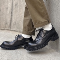 Bottes Chelsea mi-mollet pour hommes en cuir de cheval lavé, cousues Goodyear, antidérapantes, à lacets, collection automne/hiver, rehaussantes