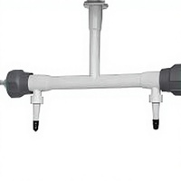 Robinet de laboratoire moderne à double sortie, design en cuivre, anti-corrosion, écologique, durable, à suspendre, facile à installer