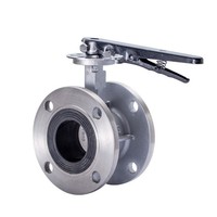 Katup Kupu-Kupu Baja Tahan Karat Manual Industri Berflens Ganda