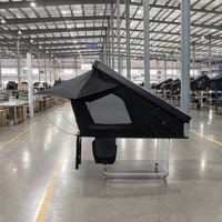 Tente de toit rigide triangulaire en aluminium aérodynamique de 16 cm avec support en X pour camionnette 4x4