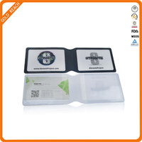Dudukan kartu ID nama plastik pabrik promosi murah desain populer pemegang dompet kartu kredit PVC Rfid