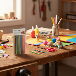 Bastoncini di legno ILAN 2,2x148mm colorati, 60 pezzi per artigianato - Product Image 3