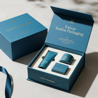 Boîte magnétique personnalisée et boîte cadeau blanc ivoire pour ensemble de soins de la peau et emballage de luxe, revêtement en papier de qualité supérieure