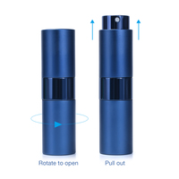 Flacon Spray Métallique Rond Twist-Up 8ml en Aluminium Portable Rechargeable pour Parfum Atomiseur
