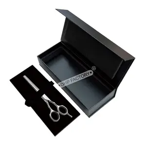 Confezione regalo in Blister con forbice per capelli neri in cartone rigido di lusso fatto a mano stampato personalizzato caja para tijeras