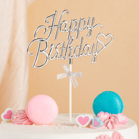 Trendy 3D Englisch Geburtstags torte Topper Insert Dekoration Dessert Tisch Party Plug-In Kunststoff Kuchen Dekorieren Lieferungen
