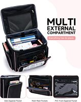 Valise à roulettes pour femmes, 15 poches avec 5 roues, sac fourre-tout résistant à l'eau en Oxford, compatible avec ordinateur portable 17,3 pouces, trolley détachable