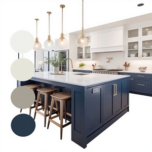 AisDecor - Gabinetes de Cocina Modernos Personalizados y Profesionales, con Puertas Azules Estilo Shaker, Grifo, Bisagras, Aptos para Uso Hospitalario, Garantía de 3 Años - Product Image 1