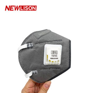 NEWLISON masker lipat KN95, bahan karbon aktif dengan katup pernapasan, hidung busa lapisan ganda anti debu - Product Image 1