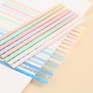 Indispensables pour la rentrée : Marque-pages autocollants en PET à dégradé de couleurs, longs et ondulés, amovibles sans trace, inscriptibles - Product Image 2