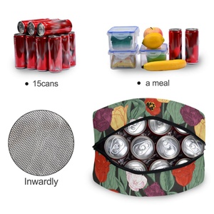 Trendy Fashion Stylish Lunch Bag Custom Tropical Floral Insulation Thermal Puakenikeni Cooler Lunch Bag for Picnic Office Worker - Product Image 4